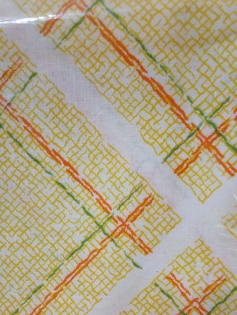 Vintage Morgan Jones No-Iron Luxury Muslin Twin Flat Sheet Yellow & Orange Plaid - Picture 3 of 8